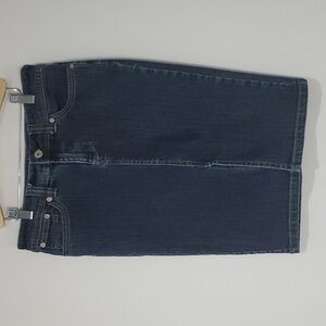 Vintage Smart Set Blue Denim Pencil Skirt with front slit size 5